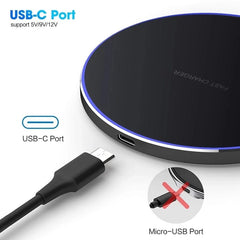 VIKEFON 30W Qi Wireless Charging Pad for iPhone, Samsung Galaxy - Smart Tech Shopping