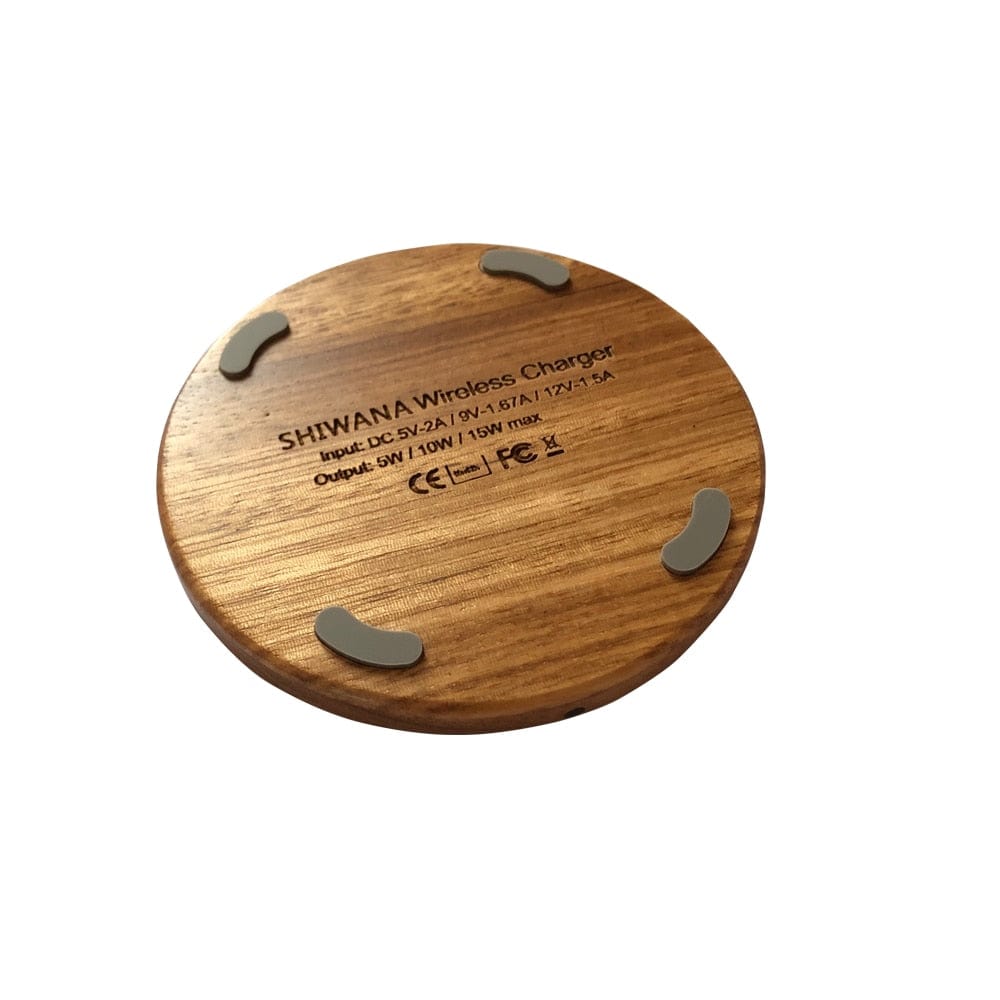 SHIWANA Wooden Wireless Charger 15W, Max Wood Fast Charge Round Charging Pad for All Qi Enabled Devices - Smart Tech Shopping