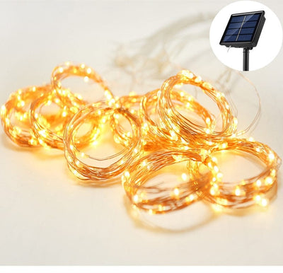 300 LED Solar Garden Curtain Lights for Christmas and New Year Decoration (IP65 Waterproof)