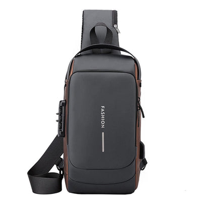 Anti-Theft Sports , Travel Waterproof USB Charging Men's Shoulder Bag