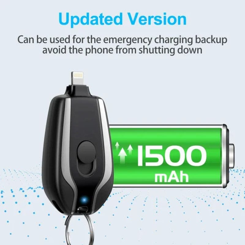 Portable Keychain Charger | Ultra-Compact 1500mAh Type-C Mini Power Bank - Smart Tech Shopping