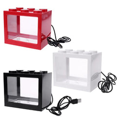 USB Mini Aquarium Fish Tank with LED Lamp Light