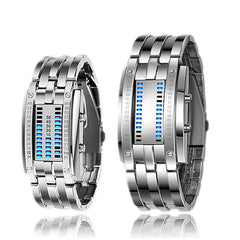 Double Row Light Waterproof LED Watch Men's Trend Steel Strap - Smart Tech Shopping