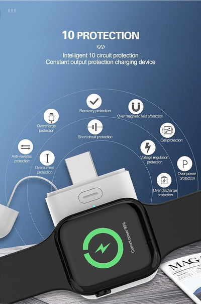 Portable Wireless Charger for Apple Watch, Magnetic Portable Power bank - Smart Tech Shopping